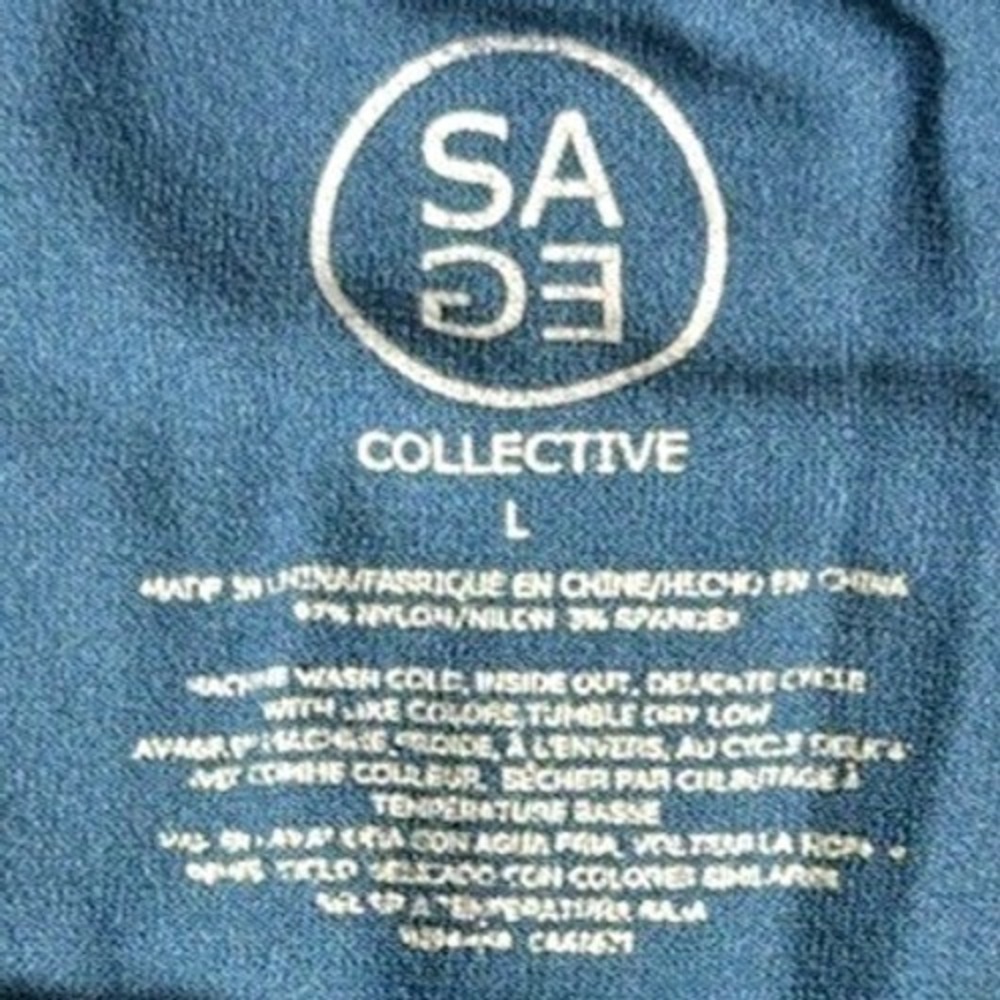 Sage Collective Women Blue Acid Wash Cutout Tank Workout Athleisure Size L - Picture 6 of 12